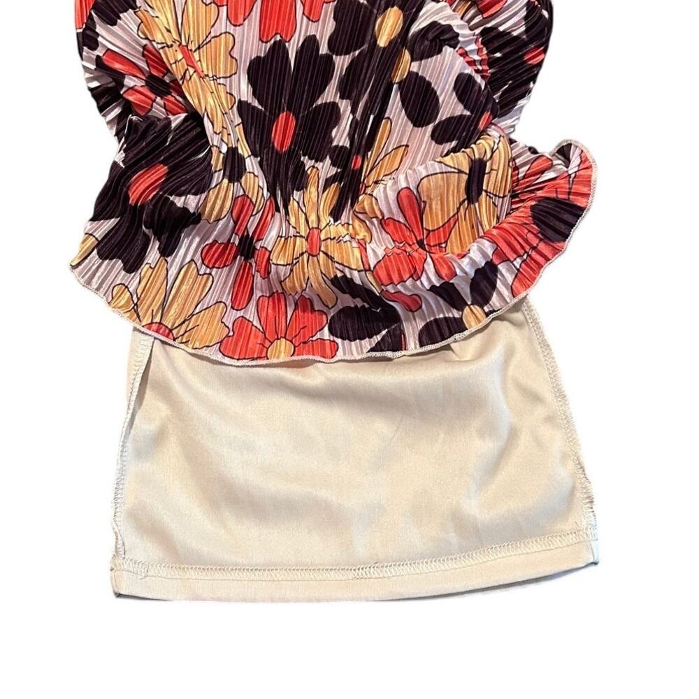 Bailey Rose Women's Floral Pleated Pants Mod Retro Wide Flair Leg Size X-Small - Picture 4 of 10